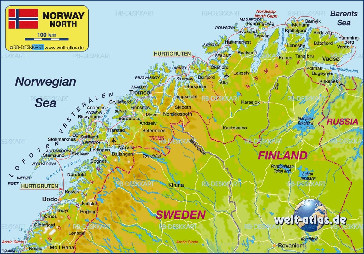 Kaart van kirkenes Noorweë