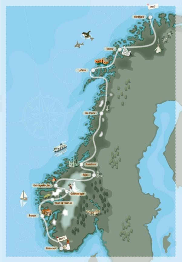 kampeer Noorweë kaart
