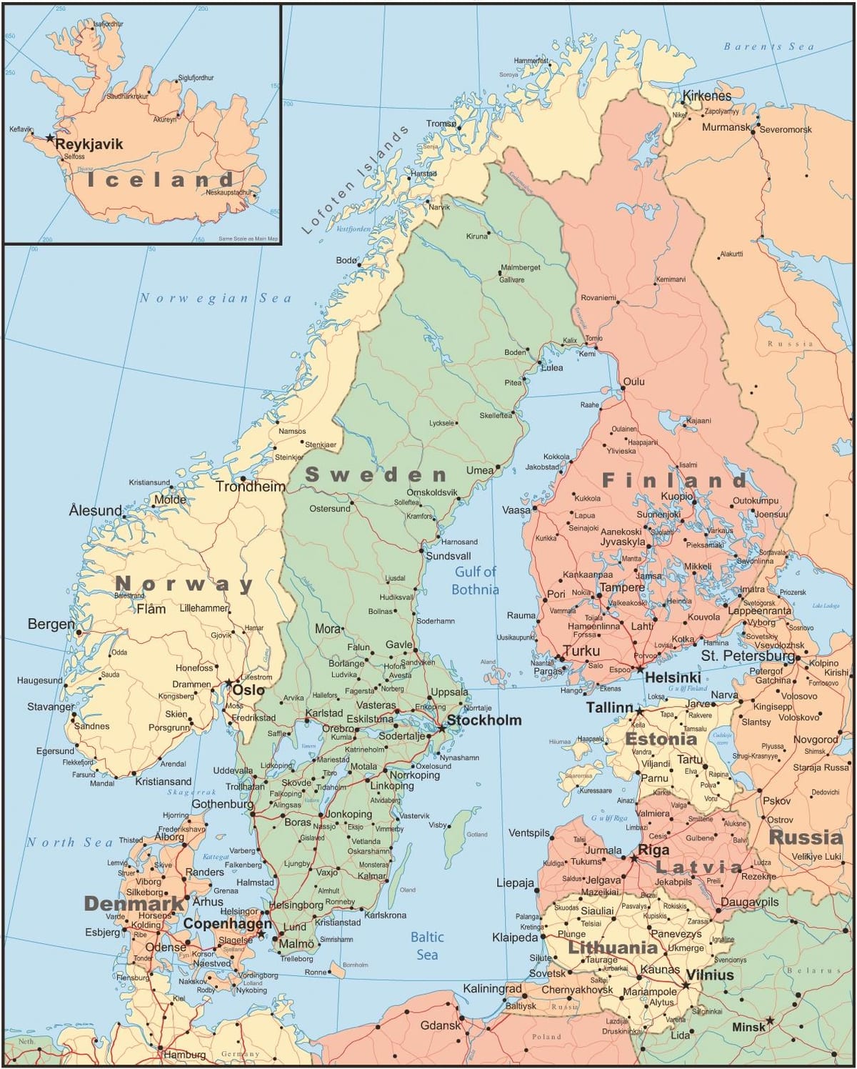 Kaart van Noorweë land