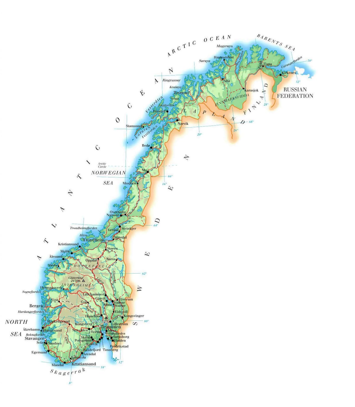 Kaart van Noorweë opstand