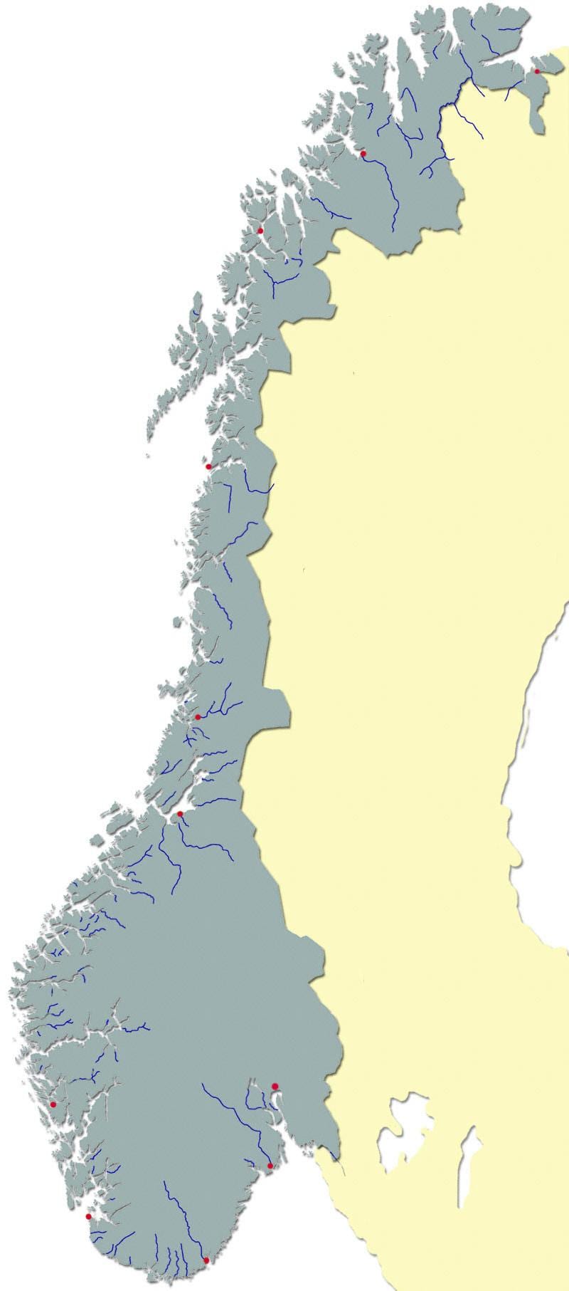 Kaart van Noorweë rivier