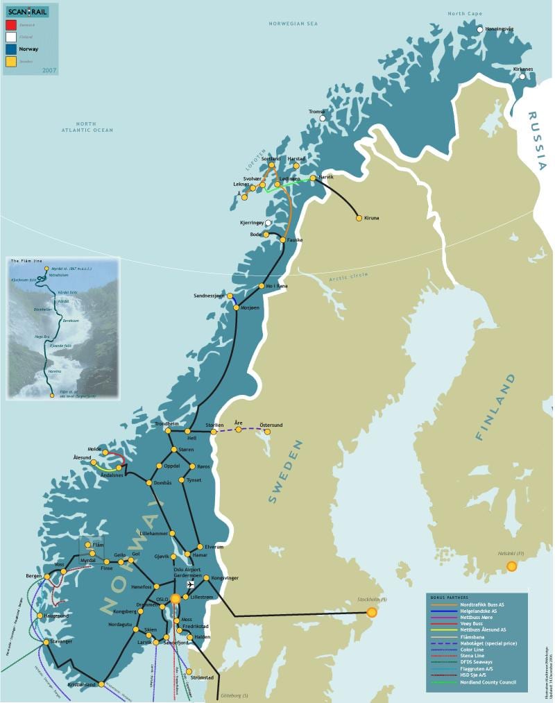 Noorweë spoor kaart