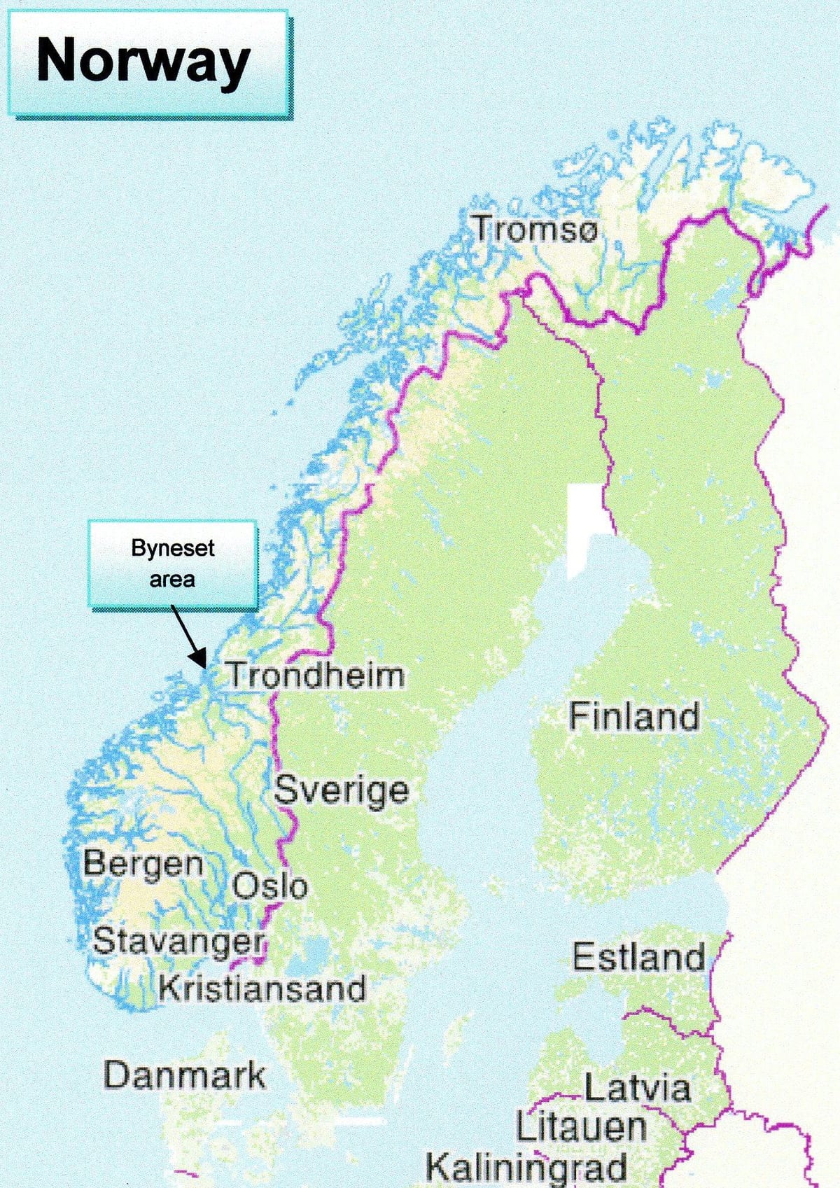 Kaart van trondheim Noorweë