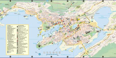 Bergen, Noorweë stad kaart