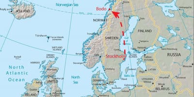 Kaart van die bodo Noorweë