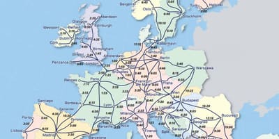 Kaart van eurail Noorweë