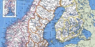 Kaart van gedetailleerde Noorweë