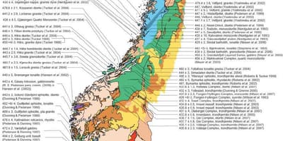 Kaart van geologiese Noorweë