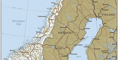 Geografiese kaart van Noorweë