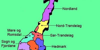 Kaart van Noorweë nasionale toerisme-roetes 