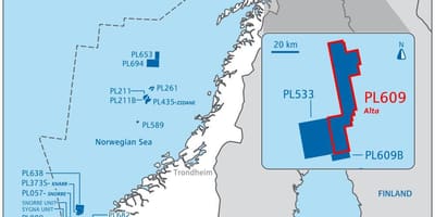 Kaart van Noorweë olie