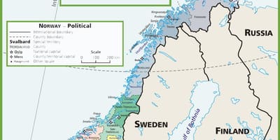 Kaart van Noorweë politieke 
