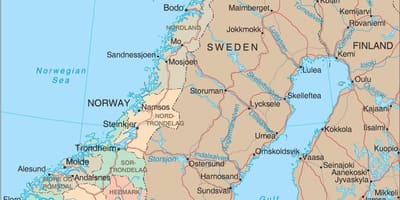 Kaart van Noorweë watervalle