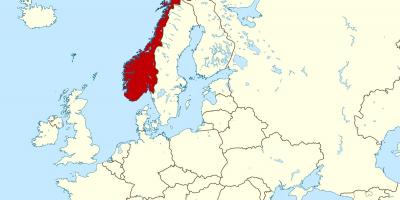 Kaart van Noorweë en europa