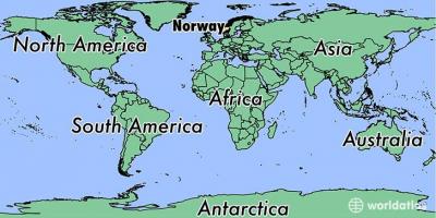 Kaart van Noorweë plek op die wêreld 